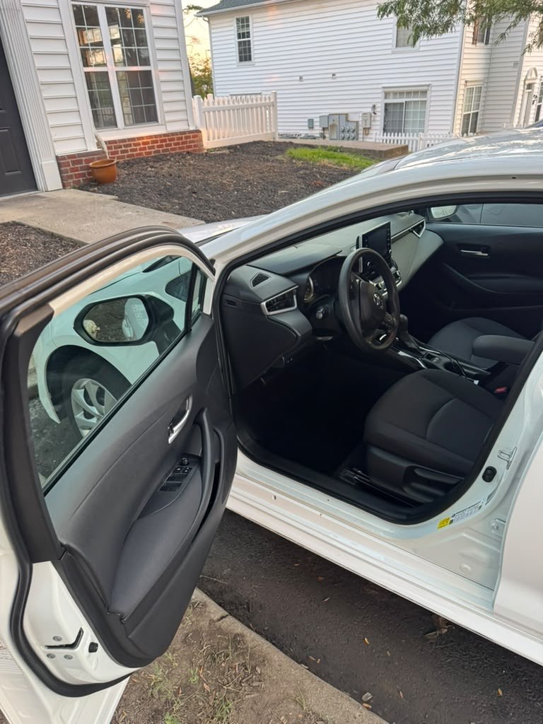 White vehicle interior after professional detailing in Columbus Ohio